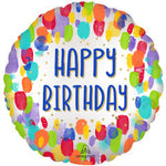 Satin Painterly Dots Birthday 18″ Balloon
