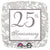 Silver Elegant Scroll 25th Anniversary 18″ Balloon