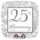 Silver Elegant Scroll 25Th Anniversary 18" Foil