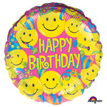 Happy Birthday Smileys 18″ Balloon