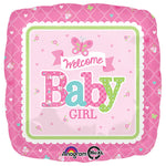 Welcome Baby Girl Butterfly 18″ Balloon