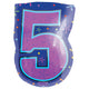 Number 5 - Multi-color 20″ Balloon