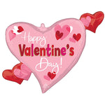Happy Valentine's Day Playful Swirly Heart 24″ Balloon