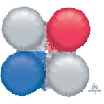 Red Silver Blue Patriotic Magic Arch Large 24″ Balloon