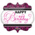Pink, Black, White Birthday 25″ Balloon