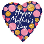Happy Mother's Day Navy & Glitter Dots 28″ Balloon