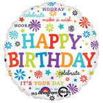 Multi Star And Burst Happy Birthday 28″ Balloon