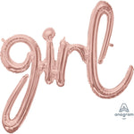 30″ Script Phrase: "girl" - Rose Gold (air-fill Only)