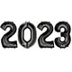 Black 2023 Number Bunch 34″ Balloons