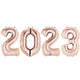 Rose Gold 2023 Number Bunch 34″ Balloons