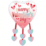 Happy Valentine's Day Diffused Ombre Heart Danglers 34″ Balloon