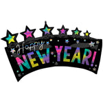 Iridescent Happy New Year! Star Banner 34″ Balloon