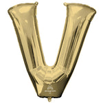 White Gold Letter V 34″ Balloon