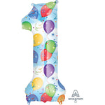 Number 1 - Anagram - Balloons & Streamers 34″ Balloon