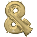 Symbol & - Anagram - White Gold 34″ Balloon