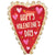 Sketched Impressions Happy Valentine's Day Elongated Heart 35″ Balloon