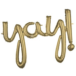 35″ Script Phrase "yay!" White Gold (air-fill Only)