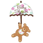 Baby Shower Umbrella & Bear 49″ Balloon