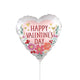 Happy Valentine's Day Satin Romantic Flowers (air Fill Only) 9″ Balloon
