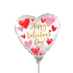 Satin Watercolor Happy Valentine's Day Mini Shape (air-fill Only) 9″ Balloon