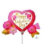 Happy Valentine's Day Heart & Roses Mini Shape (air-fill Only)