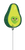 Avocado Food Friends (requires heat-sealing) 14″ Foil Balloon by null from Instaballoons