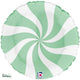 Swirly White & Matte Green  18"  Foil Balloon