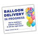 Balloon Delivery Windshield Sign