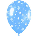 Snowflakes-a-round - Pearl Light Blue 11″ Latex Balloons (6 count)