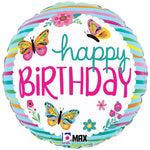 Birthday Colorful Butterflies 18″ Balloon