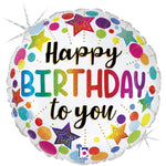 Birthday Stars And Dots 18" Foil