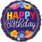 Bold Blooms Birthday 18" Foil