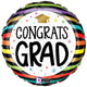 Congrats Grad Colorful Stripes 18″ Balloon
