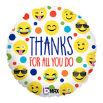 Emoji Thanks For All You Do 18″ Balloon