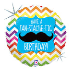 Have A Fan-stache-tic Birthday! 18″ Balloon