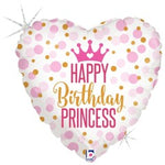 Glitter Birthday Princess 18″ Balloon