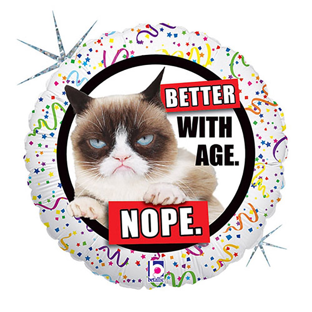 Grumpy Cat Better With Age - Nope 18″ Balloon – instaballoons Wholesale, image size:1000x1000