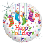 Happy Holidays Stockings 18″ Balloon