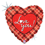 Love You Plaid 18″ Balloon