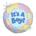 Patchwork Baby Boy 18″ Balloon