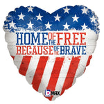 Patriotic Home Of The Free Because of the Brave 18″ Balloon