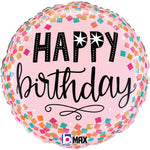 Pink Confetti Birthday 18" Foil