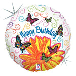 Pop Art Butterfly Birthday 18″ Balloon