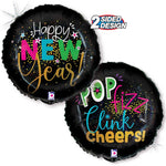 Pop Fizz Clink Cheers! Happy New Year! 18″ Balloon