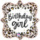 Satin Leopard Birthday Girl 18″ Balloon
