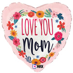 Satin Love You Mom Blossoms 18″ Balloon