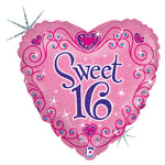 Sweet 16 Sparkles 18″ Balloon