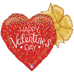 Glittering Valentine Confetti Heart Holographic 23″ Balloon