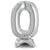 Silver Number 0 Standups 25″ Balloon