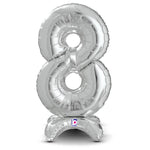 Standups Number 8 - Silver (air-fill Only) 25″ Balloon